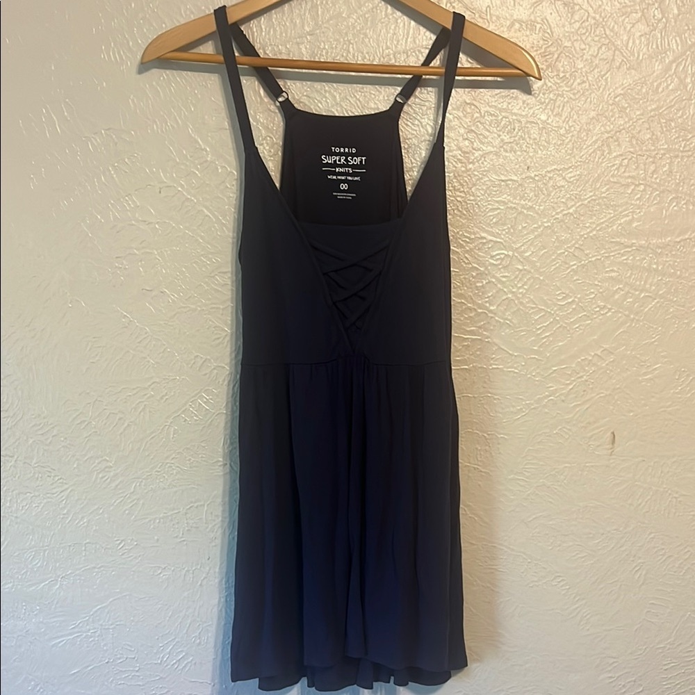Torrid Super Soft Navy Spaghetti Strap Sleveless Racerback Baby Doll Cami Large